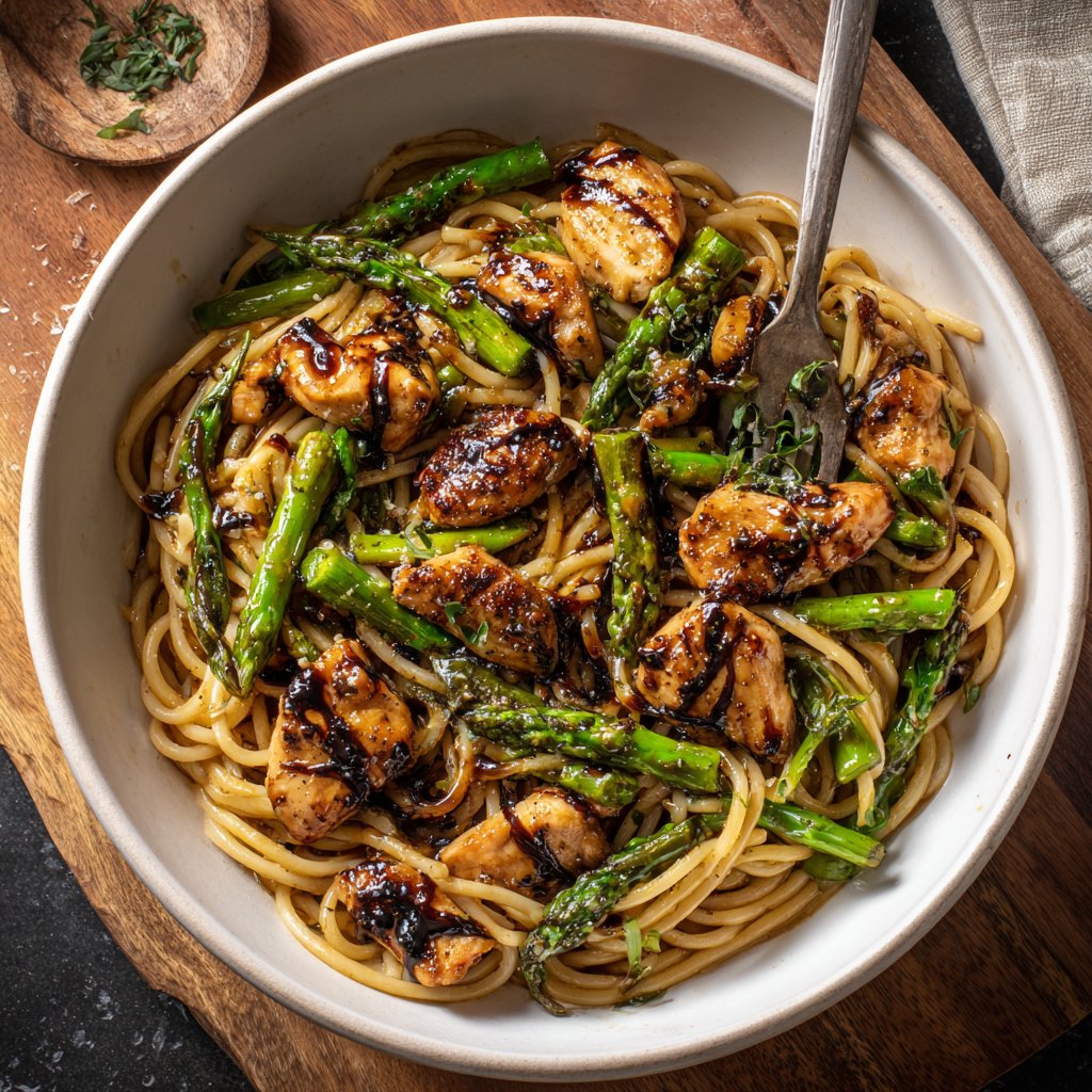 Balsamic Glazed Spring Chicken Pasta