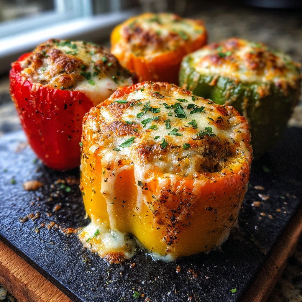 Quick Cheese Stuffed Peppers